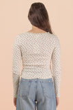 Fitted Floral Casual Knit Top