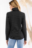 Curvy Striped Turtle Neck Top