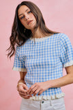Gingham Ruffled Sweater