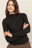 Ribbed Mock Neck Sweater