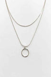 Double Chain Necklace with Ring Pendant