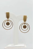 Brushed Layered Round Drop Earrings