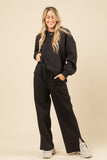 Quilted Double Knit Loungewear Top and Pants Set