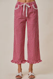 Ruffled Gingham Pants