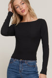 Ribbed Boatneck Top