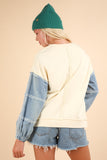 Acid Washed Denim Sleeve Top