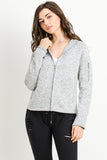 Grey Sweater Fleece Hoody Jacket
