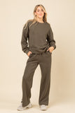 Quilted Double Knit Loungewear Top and Pants Set