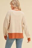 Taupe Color Block Cardigan Sweater