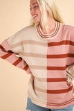 Color Block Oversized Striped Sweater