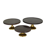 DARK BROWN MANGO WOOD CAKE STAND