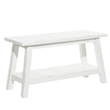 WHITE WOOD SINGLE SHELF BENCH