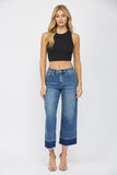 High Rise Straight Cropped Jeans