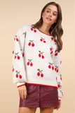 Oversized Cherry Knit Sweater