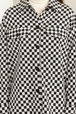 Easygoing Babe Checkerboard Shacket in Black