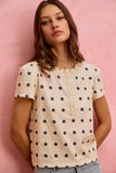 Polk-a-Dot Knit Lace Trim Top
