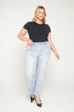 Curvy High Rise Cropped Straight Jeans