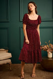 Satin Polka Dot Midi Dress