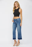 High Rise Straight Cropped Jeans