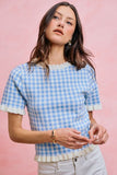 Gingham Ruffled Sweater