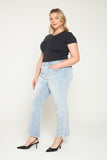 Curvy High Rise Cropped Straight Jeans