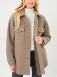 Brown Fleece Oversized Shacket