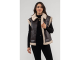 Brown Faux Leather Shearling Vest