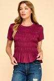 Solid Top With Smocked Detail