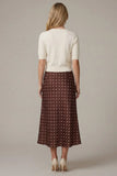Woven Polka Dot Midi Skirt