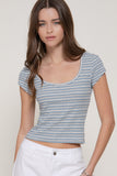 Striped Scoop Neck Tee