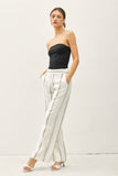 Striped Cotton Blend Pants