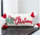 Merry Christmas Applique Lumbar Pillow