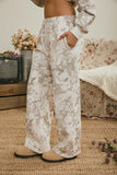 Washed Floral Wide Leg Lounge Pants