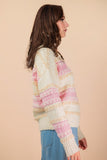 Color Block Fuzzy Knit Sweater