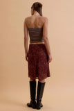 Paisley Chiffon Knee Length Skirt