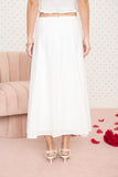 Eyelet Pattern Midi Skirt