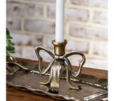 Gold Deco Bow Candle Holder