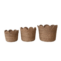 Round Tapered Rattan Braided Basket
