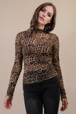 High Neck Sheer Mesh Lace Top