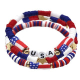 Usa Star Stretch Bracelet Set