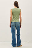 Garment Dyed Basic Cotton Blend Tank Top