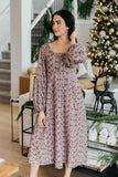 Scoop Neck Floral Midi Dress