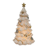 Resin Small Led White/gold Tree