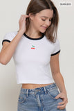 Embroidered Ringer Tee