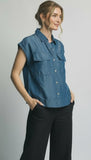 Collared Tencel Top