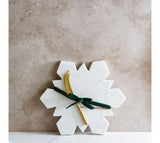Marble Snowflake Serve Board W/knife