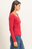 Pigment Dyed Scoop Neck Top