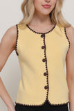 Sleeveless Embroidered Sweater