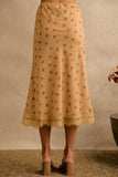 Satin Floral Midi Skirt