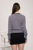 Striped Round Neck Cardigan